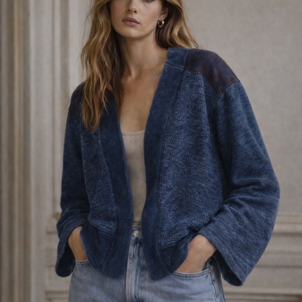 NWT Anthropologie Pilcro blue swing kimono jacket
